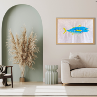 fish poster, Japanese fish art, fish art, fish wall decor, fishing art, fisherman gift, fishing gifts for men, nautical wall art, trevally