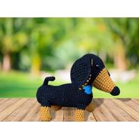 crochet dachshund, dachshund decor, crocheted dachshund, amigurumi dachshund, dachshund plush, stuffed dachshund, dachshund figurine, dachshund plushie, dachshund amigurumi, small crocheted dachshund, cute dachshund figurine