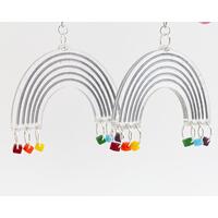 Rainbow with Raindrops Earrings Dangle Drop Style Rainbow with Raindrops Earrings Dangle Drop Style