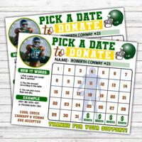 Football Team Fundraiser Pick a Date Calendar