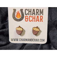 acorn wood stud earring acorn wood stud earring