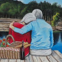 The Picnic at the Duck Pond Painting, "Eternal Love" The Picnic at the Duck Pond Painting, "Eternal Love"