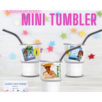 Personalized Mini Stainless Steel Tumbler Shot Glass with lid, straw, Custom, Funny, and Personalized Options. Great gift ideas for Weddings, bachelorette Parties, milestone birthdays, friend trip, or other occasions. conejo malo, dtmf, concho benito