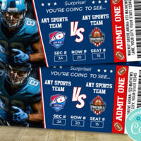 Editable Football Sports Game Event Ticket Template
