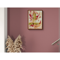 Example of what the painting would look like hanging and framed in a furnished setting. Painting is sold unframed.