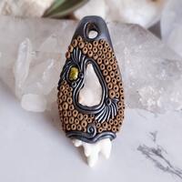 Druzy Quartz and Pearl Polymer Clay Pendant Druzy Quartz and Pearl Polymer Clay Pendant