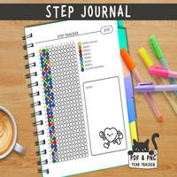 Step tracker, daily steps log, walking tracker, fitness journal, step log, health planner, bullet journal, fitness log, step journal