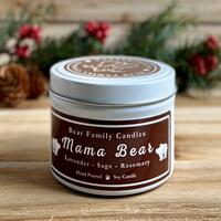 Lavender and rosemary scented soy candle in 6oz tin.