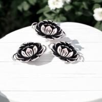 3 silver lotus flower links to be used by jewelry artists in their jewelry 3 silver lotus flower links to be used by jewelry artists in their jewelry