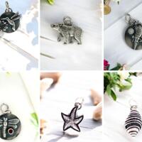 silver charms including hummingbird, bear, raven, dragonfly, starfish, shell, all for jewelry designers/ makers silver charms including hummingbird, bear, raven, dragonfly, starfish, shell, all for jewelry designers/ makers