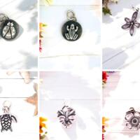 silver charms- leaf, ladybug, frog, flower, turtle silver charms- leaf, ladybug, frog, flower, turtle