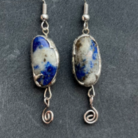 Lapis Lazuli Spiral Earrings