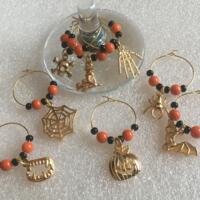 Set of 8 Halloween Glass Markers (Gold)# 220