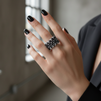 handmade beaded ring with colorful accents