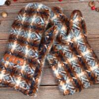 Handmade Pendleton Wool men's wide mittens, made from soft, durable upcycled wool; cozy winter mittens for men with wide hands.