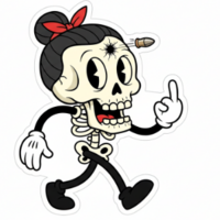 Classic Cartoon Macabre Skeleton Vinyl Sticker