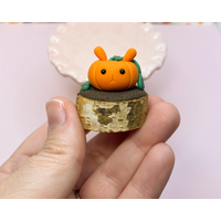 fireflyFrippery Bunkin Bunny Pumpkin Figurine in Hand fireflyFrippery Bunkin Bunny Pumpkin Figurine in Hand