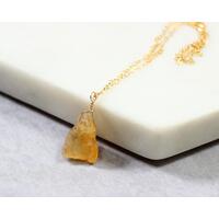 Raw Citrine Pendant Necklace