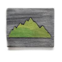 Hand Painted wood Mountain Magnet Hand Painted wood Mountain Magnet