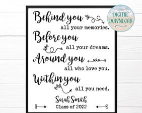 Personalized Graduation Gift, Behind you all your memories, Digital Download