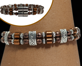 Bendi's Magnetic bracelet with copper colored hematite extra strong
