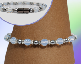 Bendi's Magnetic Bracelet with opallite and hematite