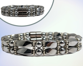 Bendi's Magnetic bracelet with silver hematite extra strong