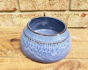 cobalt pottery spaniel bowl