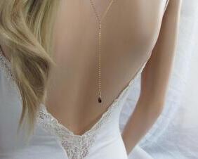 Garnet Wedding Lariat for the Bride, Backdrop Necklace