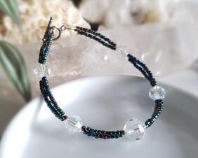 Vintage Glass Crystal Beaded Bracelet