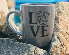 Pitbull ceramic LOVE mug