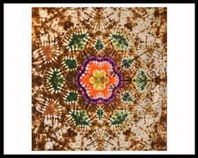 Tie Dye 100% Cotton Shower Curtain - Mandala/Flower