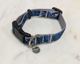 1 inch paisley dog collar in sizes medium and large