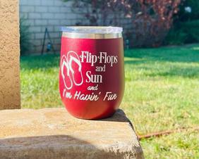 Flip Flops and Wine Stainless Wine Tumbler