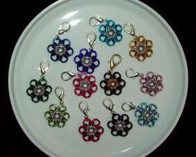 Chainmaille Flower Charm, Purse Charm, Zipper Pull. Japanese 12 in 1 Style