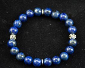 Blue bracelet with silver accent beads