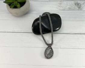 Silver Leaf Agate Necklace