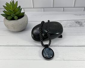 Black and Grey Pendant Necklace