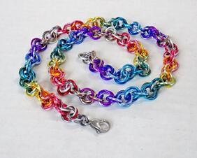 Convertible 21 inch long rainbow pride mobius twist rope chain by RainbowMaille can be worn as wrap bracelet or necklace