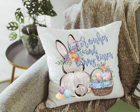 Easter wishes and bunny kisses pillow
