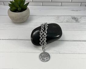 Stainless Steel Swirl Pendant Necklace