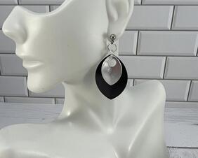 Silver and Black Earrings