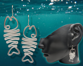Fish earrings by Bendi's
Aluminum