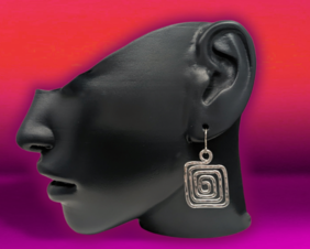 Square Spiral earrings by bendi's