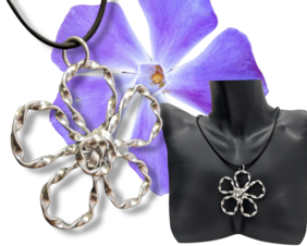 Large Flower necklace pendant by bendi's