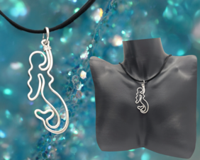 Mermaid necklace pendant by Bendi's