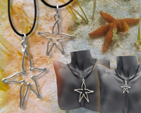 Starfish necklace pendant by Bendi's