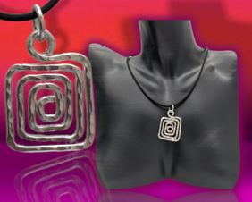 Square spiral Necklace by Bendi's
