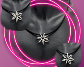 3D flower spiral Necklace pendant by Bendi's