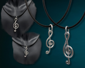 Treble clef necklace pendants by Bendi's